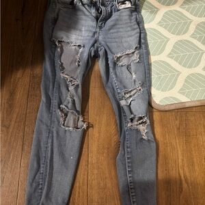 American Eagle Outfitters Ripped Gray Skinny Jeans